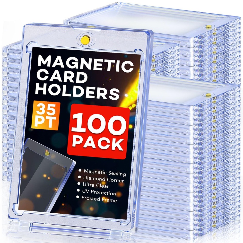 100ct Magnetic Card Holders Magnetic 35pt One Touch Card Holders U V Protection