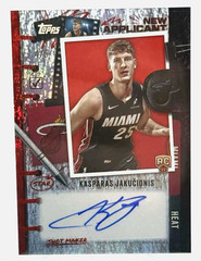 2025-26 Topps Kasparas Jakucionis New Applicant Auto Red Limited Print Run 4/5