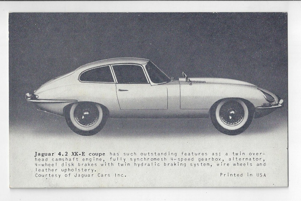 Jaguar 4.2 XK-E Exhibit Card Circa 1960’s