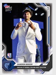 2025-26 TOPPS NOW NBA DRAFT PICK #3 CAMERON BOOZER GRIZZLIES PRESALE
