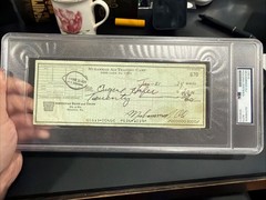 Muhammad Ali Hand Signed Training Camp Bank Check 1974 Original Psa Slabbed 1974