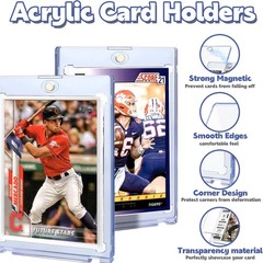 100-Pack Magnetic Card Holders Trading Sports 35pt One-Touch UV Protection Cover