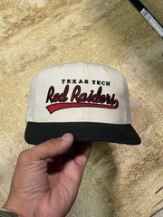 Vintage Texas Tech Red Raiders Hat Snapback Spell Out Script NCAA P Cap USA Made