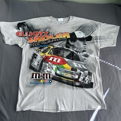 Vtg Elliott Sadler Chase Authentics M&M’s NASCAR Full Print Shirt Mens AOP XL