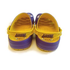 CROCS Mens 6 Womens 8 Slip On Clogs Los Angeles Lakers Sandals Shoes Purple Gold