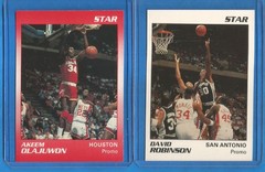 (2) 1990 STAR COMPANY BASKETBALL “PROMO CARDS” (NM) NNO’s ROBINSON – OLAJUWON
