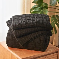 60×80 Throw Blanket, Soft Cozy Acrylic Cable 60″ x 80″, Black