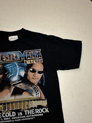 Game Changer WWE WrestleMania X-Seven Stone Cold vs The Rock Black T-Shirt M S18