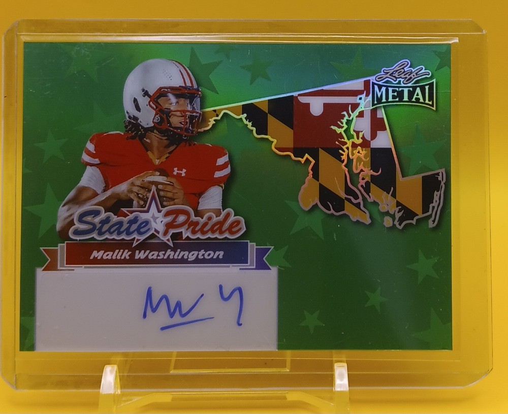 Malik Washington Autograph 7/8 2025 Leaf Metal State Pride Auto Black /8