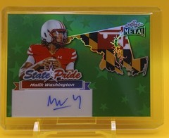 Malik Washington Autograph 7/8 2025 Leaf Metal State Pride Auto Black /8