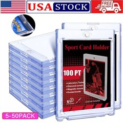 5-50 Pack Magnetic Trading Sports Card Holders 100PT One-Touch UV Protection US