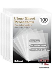 Pack of 100 Sheet Protectors 8.5×11 Inch for 3 Ring Binder – Top 100
