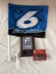 3 Pc Mark Martin #6 NASCAR Lot Sided 13×10.5″ Car Flag 1:64 Diecast Wood Plaque
