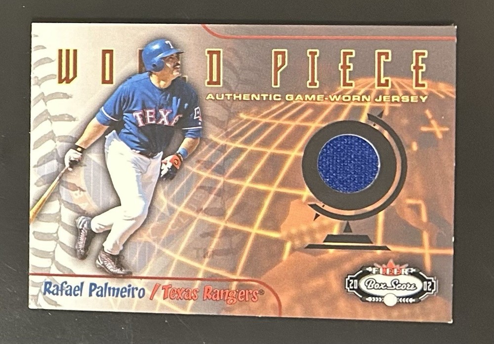 2002 Fleer Box Score World Piece Rafael Palmeiro Texas Rangers ~ Game Used