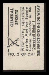 1948 TOPPS MAGIC PHOTOS BERNICE DOSSEY 2H EX GENERAL SPORTS HORSE RACING