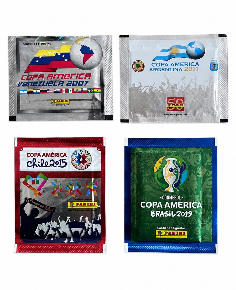 Panini Copa America Bundle x4 Sealed Sticker Packet 2007 2011 2015 2019 Unopened