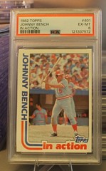 1982 TOPPS BASEBALL #401 JOHNNY BENCH – IN ACTION – PSA GRADED EX-MT 6