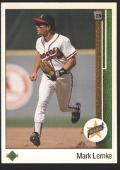 1989 Upper Deck Baseball #19 – Mark Lemke SR, RC – Atlanta Braves 89-385