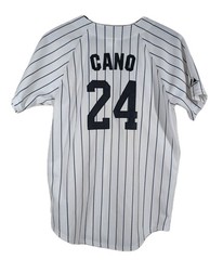 VTG Majestic New York Yankees Robinson Cano Jersey Youth XL White Pinstripe