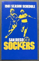 1981 San Diego Sockers NASL Soccer Pocket Schedule: Mike Stojanović, Juli Veee