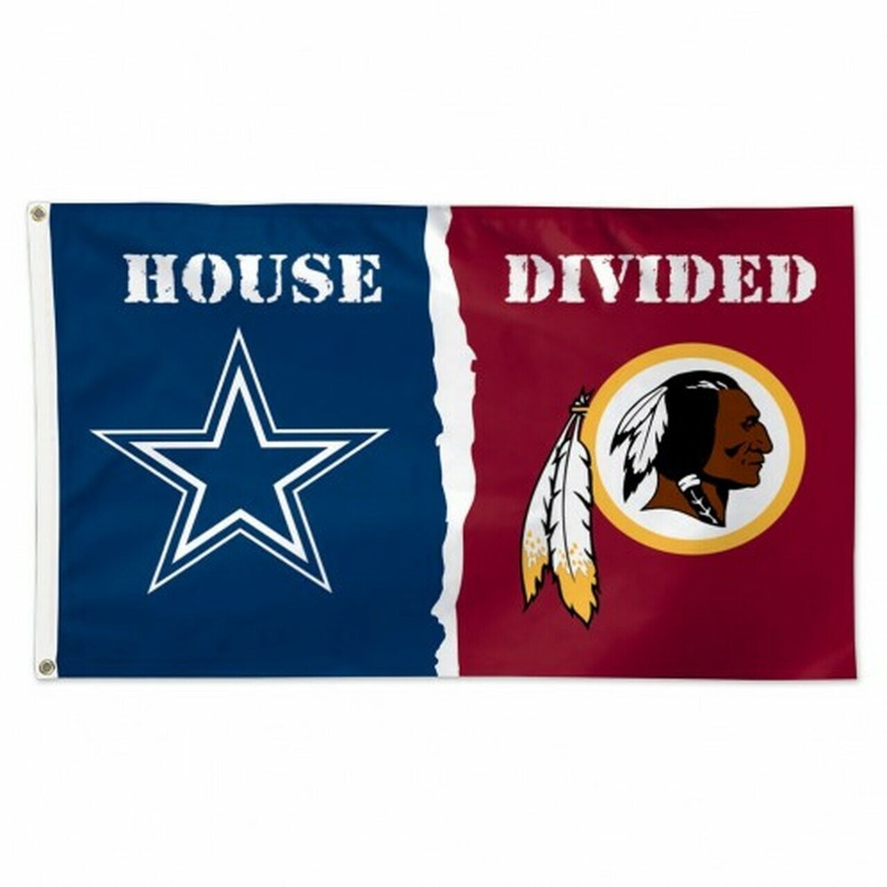 Washington Redskins vs Dallas Cowboys HOUSE DIVIDED 3×5 Flag