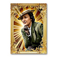 Effa Manley Golden Icon Art Card 02/20 Starpop Signed Baseball Short Print