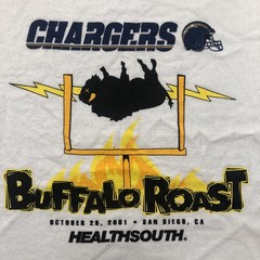 VTG NFL San Diego Chargers vs Buffalo Bills “Buffalo Roast” 16.5″x15″ Towel 2001