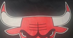 NBA UNK Chicago Bulls Logo Pullover Black Hoodie Sweatshirt Shirt Large ~ Used