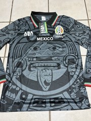 Mexico 1998 Retro Black Long Sleeve Jersey