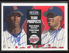 2000 Fleer Tradition #156 Cleatus Davidson / Cristian Guzman Rookie Double Auto