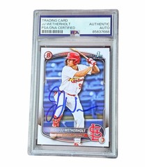 JJ Wetherholt Signed 1st Bowman Paper Card Auto St. Louis Cardinals PSA