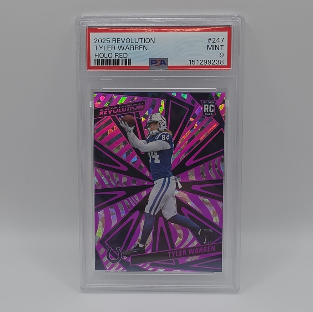 2025 Panini Revolution Rookies Tyler Warren #247 Holo Red /35 RC PSA 9 Colts