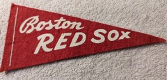 Vintage 1958 Tom’s Peanuts Mini Baseball Pennant Boston Red Sox 5.75” x 2.5”