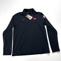 Chicago Bulls Nike Mens 1/4-Zip Long Sleeve Shirt Black Sz M NBA NWT Basketball