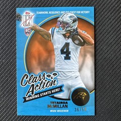 Tetairoa McMillan 2025 Topps Signature Class Class Action Blue Parallel /50 RC