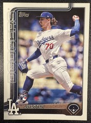 2025 Topps Series 1 #204 Justin Wrobleski Los Angeles Dodgers Baseball Card (RC)