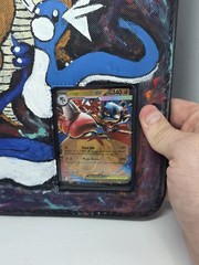 Pokemon Hand Painted Dragonite Evolutions 4 Card Top Loader Binder