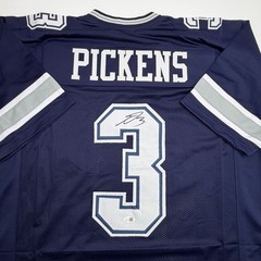Autographed/Signed George Pickens Dallas Navy Blue Football Jersey JSA COA