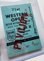 1974 Western Open at Butler National GC Ticket – Tom Watson’s 1st PGA Tour Win