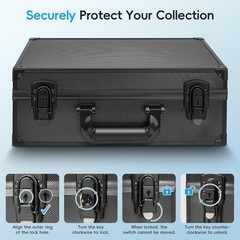 600+ Capacity 3″x4″ 35PT Toploader Box Aluminum Alloy Card Organizer Lockable US