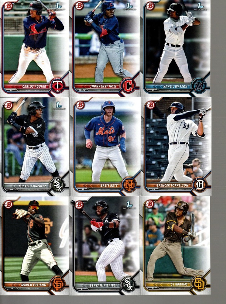 2022 Bowman Prospects Complete Set BP1 – BP150 Baseball