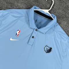 Memphis Grizzlies Polo Shirt Mens Large Blue Short Sleeve NBA Nike Basketball