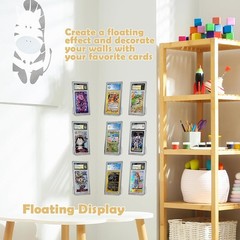 12-Pack Acrylic Wall-Mounted Display Shelf for Graded Sports Cards