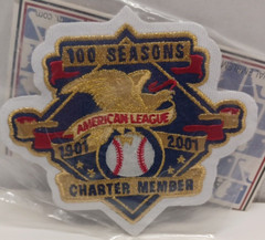 2001 AMERICAN LEAGUE 100 YEARS CHARTER MEMBER OFFICIAL MLB BASEBALL JERSEY PATCH
