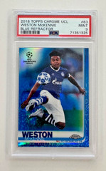 2018-19 Topps Chrome UCL WESTON MCKENNIE Rookie Blue Refractor /150 #83 PSA 9 RC