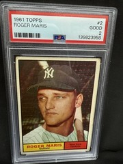 1961 Topps Roger Maris #2 New York Yankees Hall of Fame PSA 2