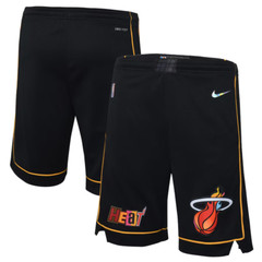 NEW Miami Heat Nike Kid Youth City Edition Courtside Swingman Shorts – Black