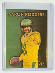Aaron Rodgers Gold Plated Edition Artist Signed “New York Jets” Trading Card 1/1