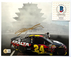 JEFF GORDON SIGNED 8X10 PHOTO NASCAR RACING CARS 2 INDY WIN DAYTONA 500 BAS B