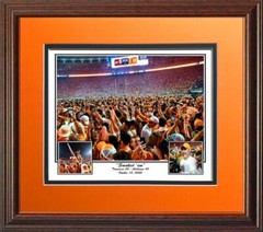 TENNESSEE FOOTBALL SMOKED’ EM BEATING ALABAMA CELEBRATION GOAL POST PRINT framed